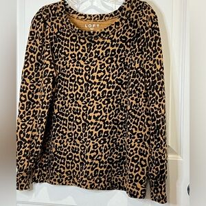 Loft animal print puff long sleeve sweater style 57421 sweater size M